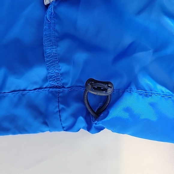 Columbia Windbreaker Men’s Med Hooded Rain Jacket Blue Colorblock W/ Lime Green - Picture 3 of 7